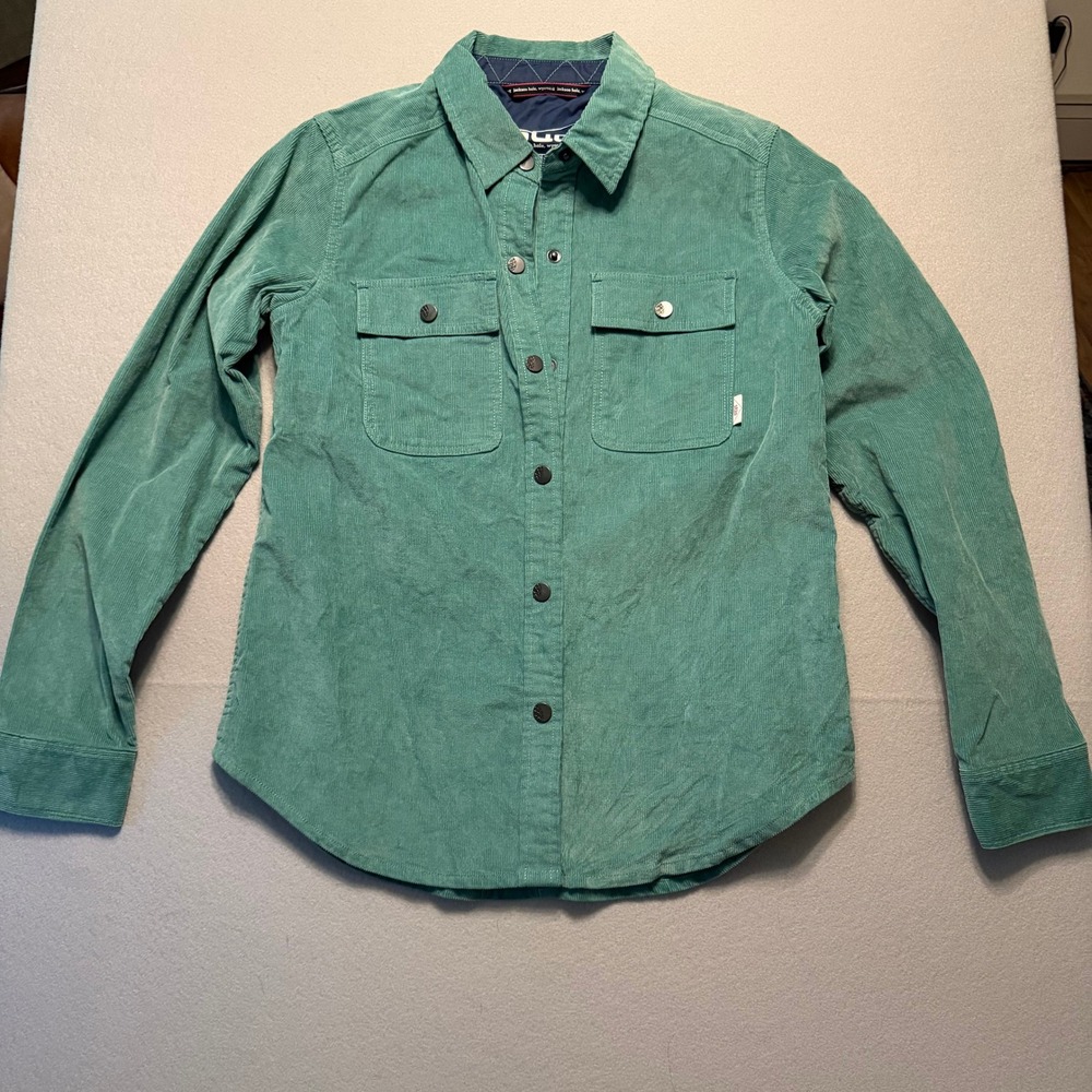 Stio Corduroy Rivet Shirt Jacket Green Organic Cotton Women Size Medium